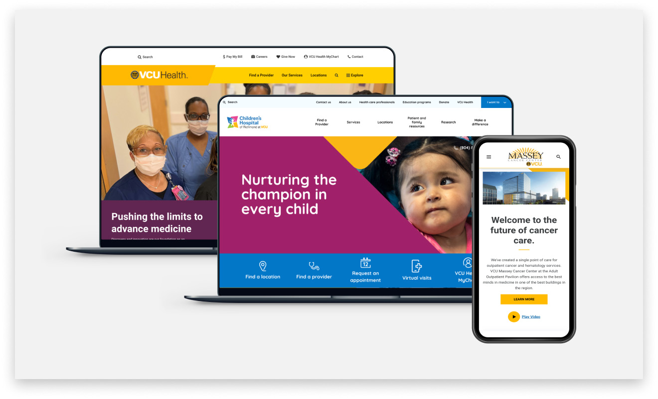 VCU Health Strategic Design System homepages