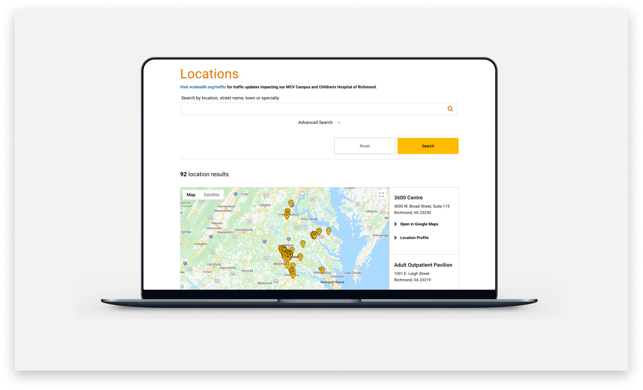 VCU Health Strategic Design System Locations